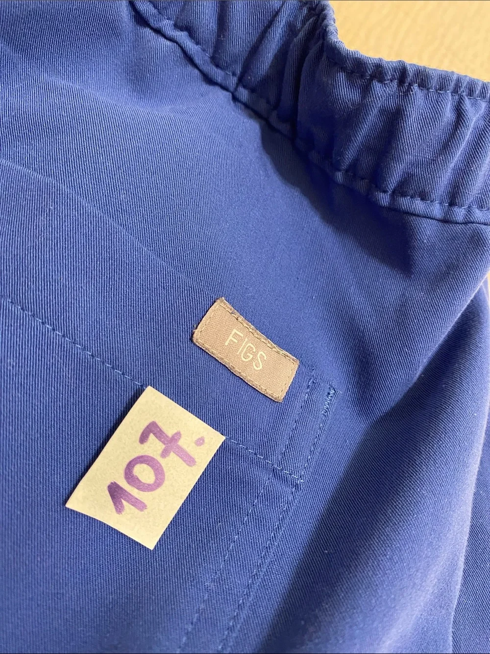 Figs Men's Royal Blue Cargo Pants with Teal Drawstring. Size M